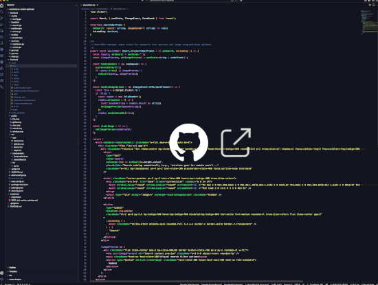 E-Commerce project preview on hover