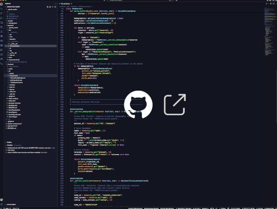Healthcare project preview on hover